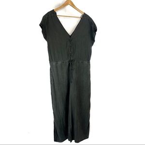 Cloth & Stone Charcoal Linen Wide Leg Jumpsuit